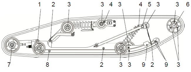 Регулировка задней подвески с двумя амортизаторами (варяг 550) снегоход тайга