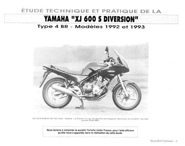 Yamaha diversion 900 xj900s owner's manual