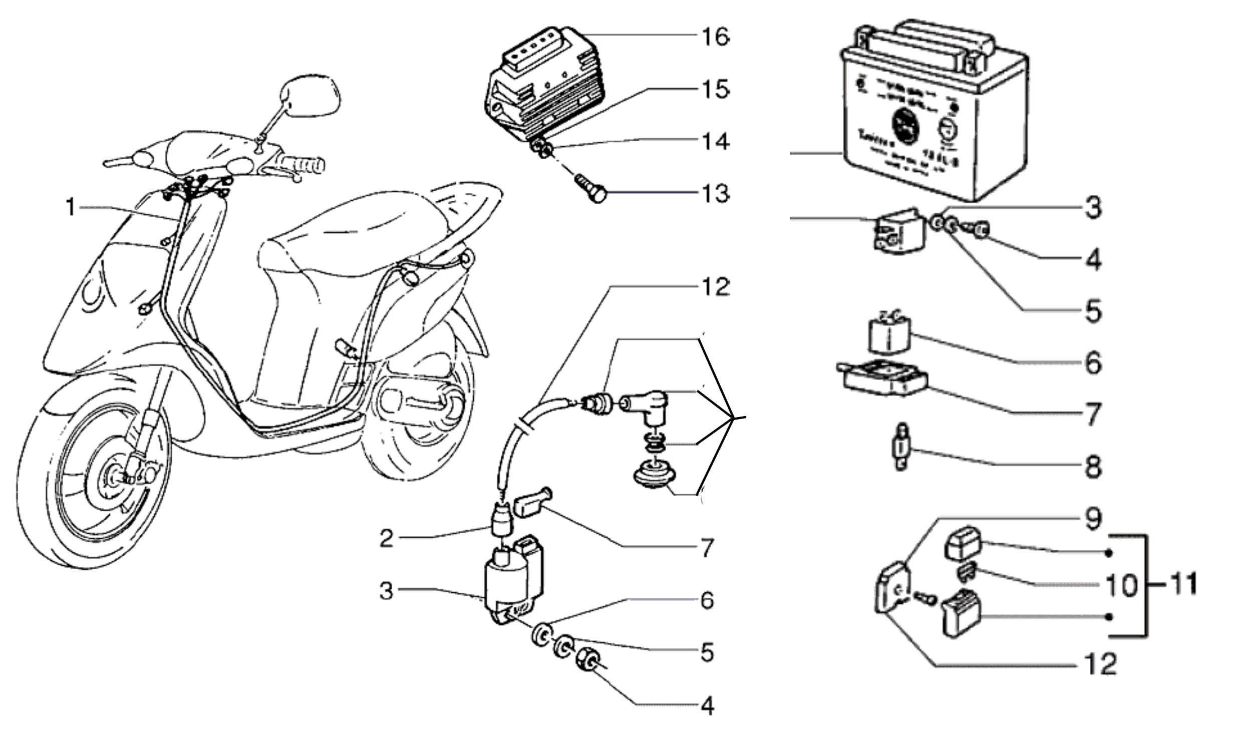 Как подключается сигнализация для скутера в зависимости от типа зажигания