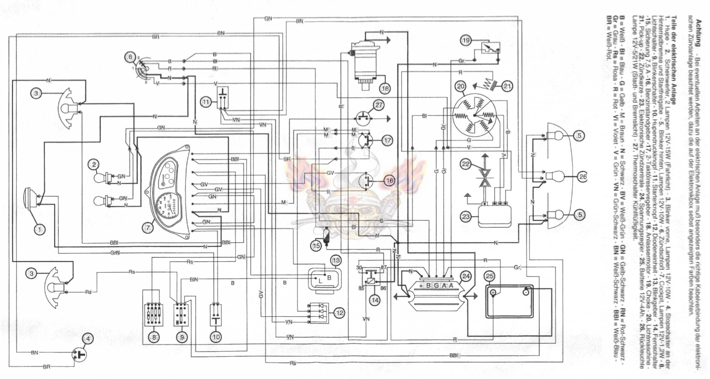 Схема электропроводки скутера aprilia sr 50 модификации ac-lc