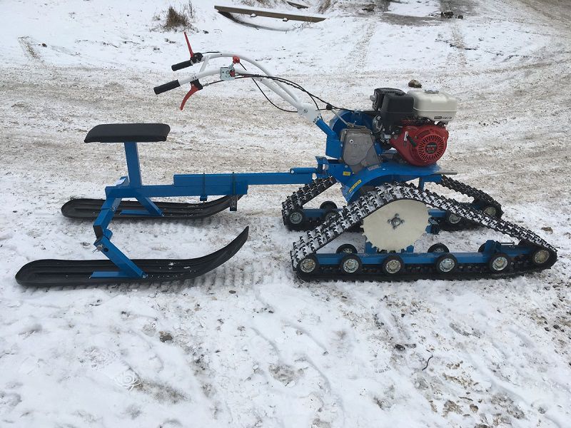 Самодельный снегоход на базе мотоблока - как сделать колеса?