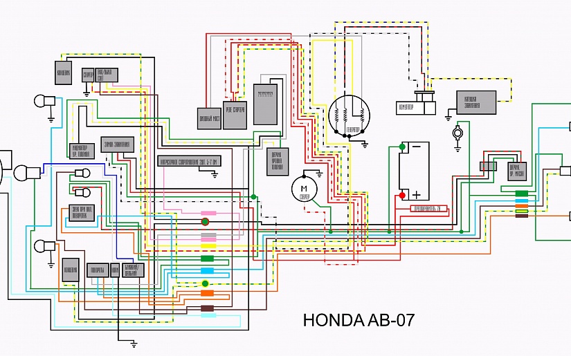 Схема электрооборудования Honda Tact16