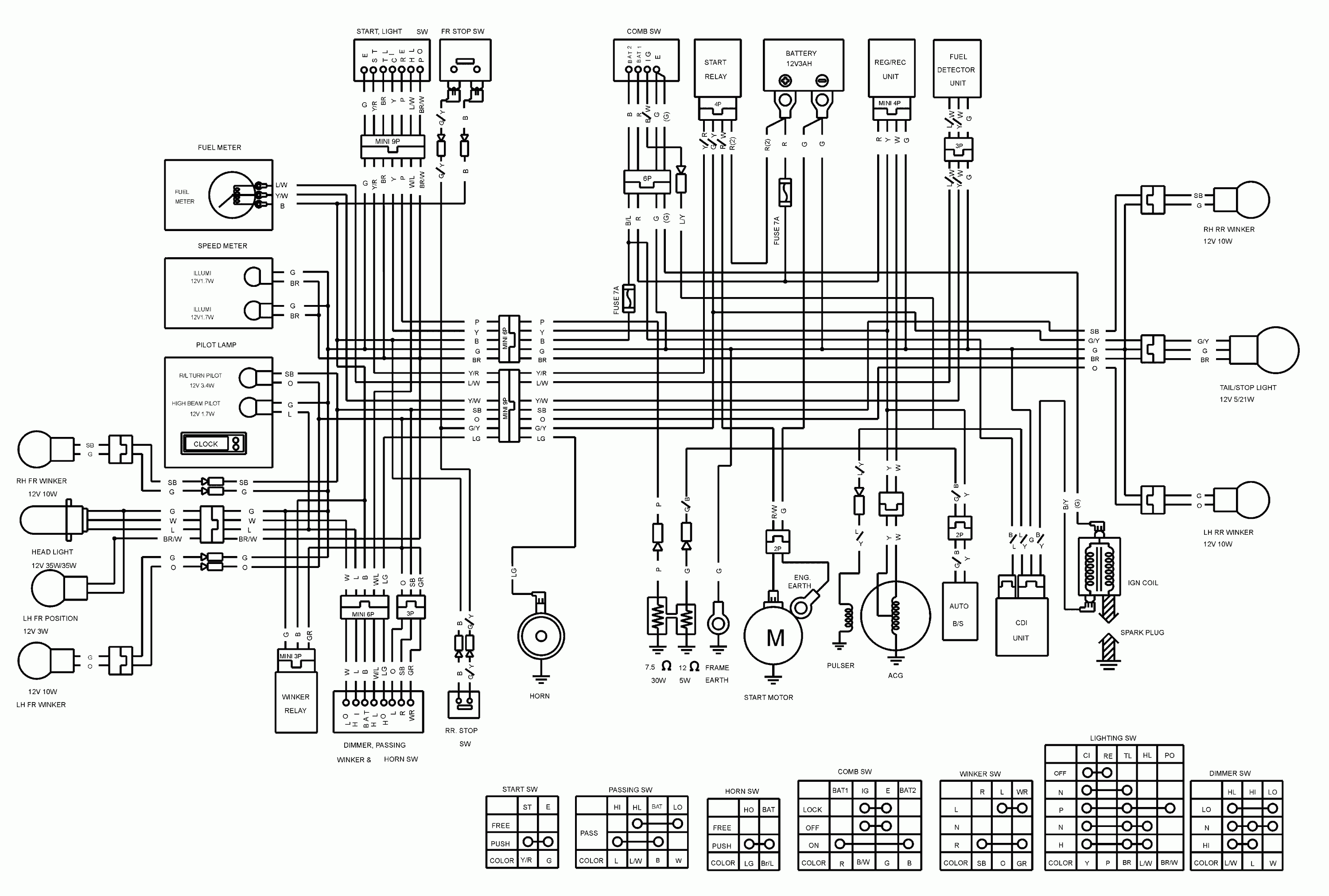 Схема проводки скутера 157qmj